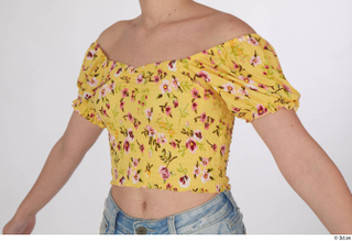 Lilly Bella casual dressed upper body yellow carmen strapless t…